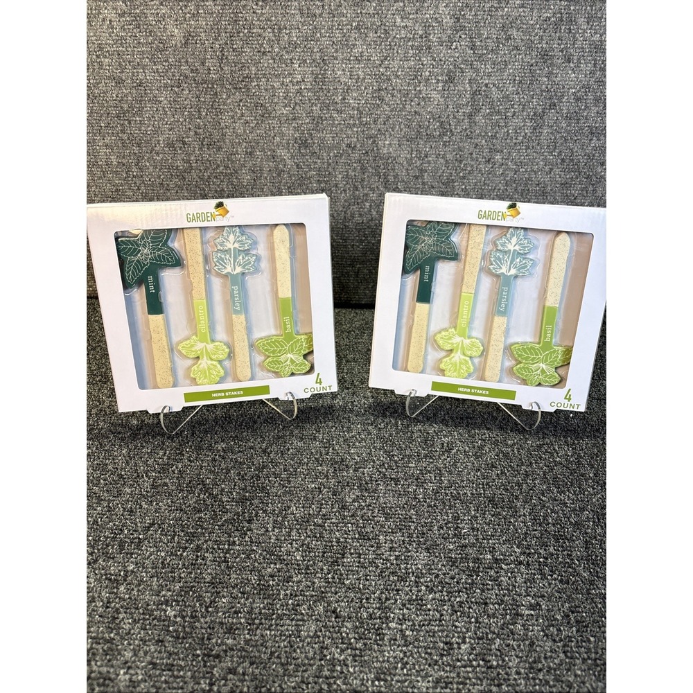 2~Garden Party‎ Herb Stakes Garden Summer Herbs 4 count NIB